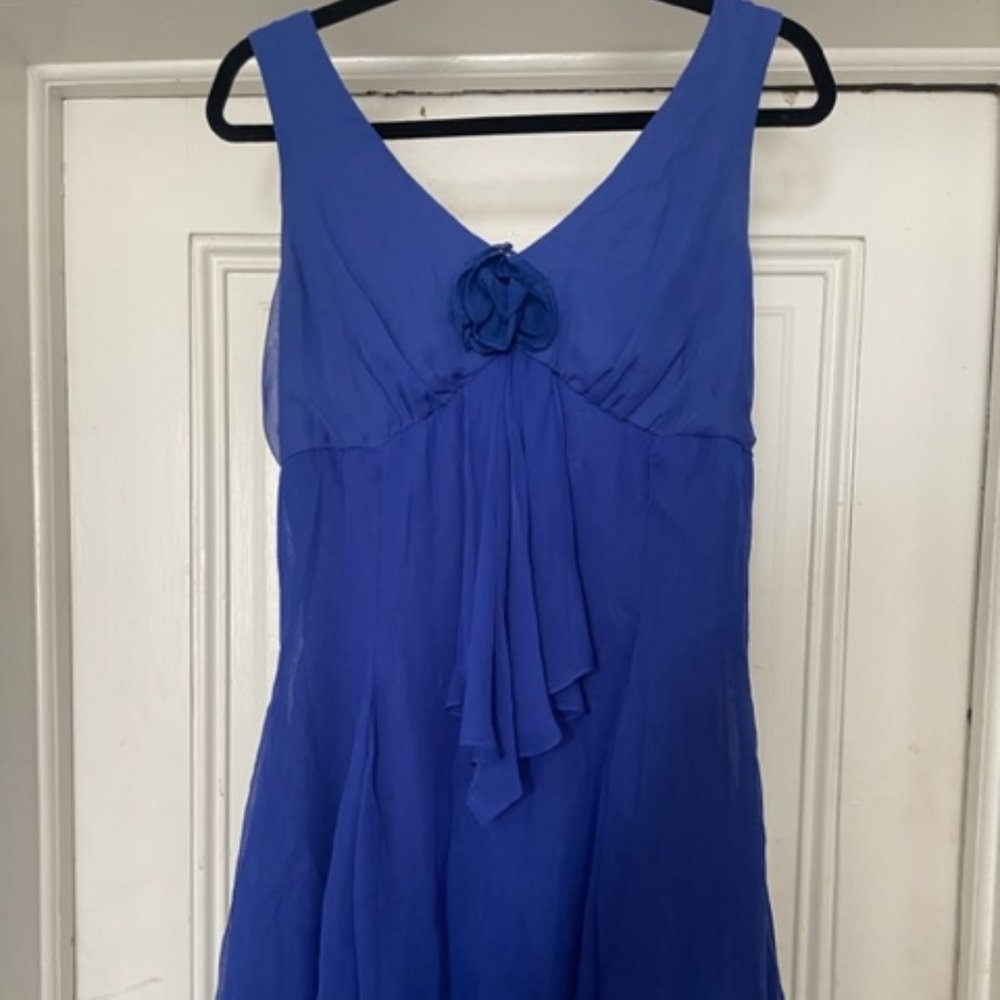 Vintage 80s Jessica McClintock blue cocktail dress